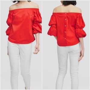 BANANA REPUBLIC -  ❤️ Off the Shoulder Button-back top Vibrant Red. Medium